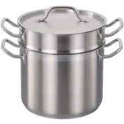 Omcan USA 80246 Double Boiler, 12-Qt 3-Piece Stainless Steel Inset Lid, Handles, NSF 1 image