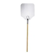 Omcan USA 80251 Pizza Peel - Rectangular 12" x 14" Aluminum Blade, 52" Length, Wood Handle 1 image