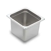 Omcan USA 80279 Stainless Steel Steam Table Pan, 1/6 Size, 6-7/8" x 6-5/16" x 6" Deep, NSF 1 image