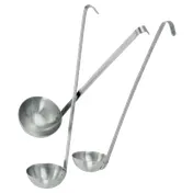 Omcan USA 80412 Two-Piece 12-Oz Ladle, 14" Stainless Steel Handle, 14" Length, 9-15 Oz 1 image