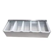 Omcan USA 80866 - 5-Compartment Stainless Steel Bar Condiment Holder with Clear Cover 1 image