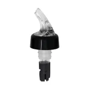 Omcan USA 80878 Liquor Pourer, 5/8 Oz, Plastic, Clear Spout, Black Tail, With Collar, 12/Pack 1 image