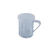 Omcan USA 81165 Dredge Shaker, 10-11 oz Polycarbonate with Clear Lid, 8 mm Perforated Top, Handle 1 image