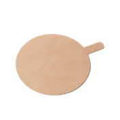 Omcan USA 81222 - Round Beech Plywood Pizza Serving Board, 19-7/10" Dia. 3/10" H, 3-9/10" Handle 1 image