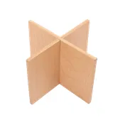 Omcan USA 81223 - 11"x11"x7.9" Beech Plywood Square Tiered Display Stand, 1-2 Tiers, Natural Wood 1 image