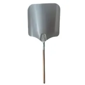 Omcan USA 81242 Pizza Peel - 14" x 16" Aluminum Blade, 12" Wood Handle, 20" Length, Rectangular 1 image