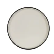 Cal-Mil 22017-8-13103 8" Round Reusable Melamine Plate, Matte Black & Ivory Two-Tone 2 image