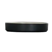 Cal-Mil 22017-8-13103 8" Round Reusable Melamine Plate, Matte Black & Ivory Two-Tone 1 image