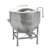 Legion LS-25 25 Gallon Floor Stationary Full Steam Jacketed Direct Steam Kettle w/ Tri-Leg Base 1 image