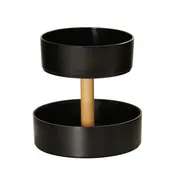 Cal-Mil 23834-2-13 Tiered Round Display Stand, 12" x 12" x 12" Black Plastic, Two-Tier Modular 2 image