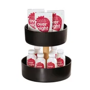 Cal-Mil 23834-2-13 Tiered Round Display Stand, 12" x 12" x 12" Black Plastic, Two-Tier Modular 1 image