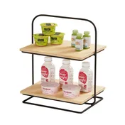 Cal-Mil 25201-2-13 Tiered Display Stand - 10.25" x 14.25" x 17.25", Black Two-Tier Wire Frame 1 image