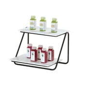 Cal-Mil 25202-610-13 Logan Merchandiser Stand, 11.5" x 10.5" x 8" Height, Two-Tier Wire Frame, Black 1 image