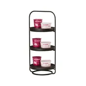 Cal-Mil 25204-8-13 Logan Plate Display Stand, 9.25" Round, 3-Tier Wire Frame, Black 1 image