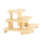 Cal-Mil 25229-93 Logan Corner Shelf, 23" x 23" x 15.25" Angled Three-Tier Birch Wood Stand, Natural 2 image