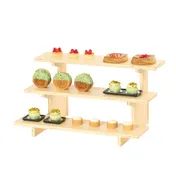 Cal-Mil 25230-93 Tiered Display Stand, 3-Tier Modular Wood, 29" x 18.5" x 15.25" H, Natural 1 image