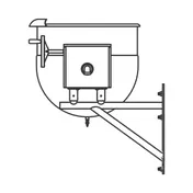 Legion TWWT-40 40 Gallon Wall Mount Tilting 2/3 Steam Jacketed Direct Steam Kettle, Wall-Bracket 1 image