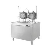 Cleveland 36DMK66 12 Gallon Floor Tilting 2/3 Steam Jacketed Direct Steam Kettle w/ Modular Base 1 image