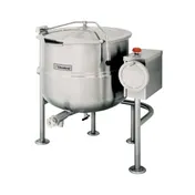 Cleveland KDL125T 125 Gallon Floor Tilting 2/3 Steam Jacketed Direct Steam Kettle w/ Quad-Leg Base 1 image