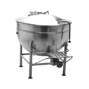 Legion LS-125 125 Gallon Floor Stationary Full Steam Jacketed Direct Steam Kettle w/ Quad-Leg Base 1 image