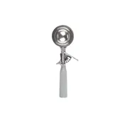 Concasse MCPP08L - 8" Control Spoon 4 Oz Stainless Steel, Gray Plastic Handle, Solid Disher 1 image