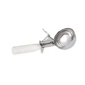 Concasse MCPP10L - 10" Ivory Portion Spoon, 3 oz Stainless Steel with Plastic Handle 1 image