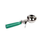 Concasse MCPP12 - 12" Portion Spoon, 2-2/3 oz, Stainless Steel with Green Plastic Handle 1 image