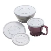 Dinex DX9000B7000 Disposable Cup Lids - White, Fits 8oz Tropez Cups & 5oz Bowls - 1000/Case 1 image
