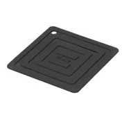 Lodge AS6S11 Pot Holder, 5.875" x 5.875" Black Silicone, Heat Resistant 250°F, Dishwasher Safe 1 image
