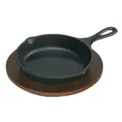 Lodge U3RP - 8" Round Walnut Stained Wood Underliner, Hand Wash Only, Made in USA 1 image