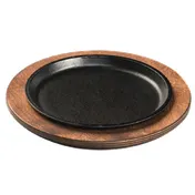 Lodge U5RP - 9-1/2" Round Wood Underliner, Walnut Stain Finish, Hand Wash Only, Made in USA 1 image