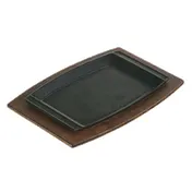 Lodge UCPU - Walnut Wood Underliner, 13"-13-7/8" x 9"-3/4" Sizzler Platter, Hand Wash, Made in USA 1 image