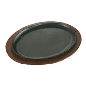 Lodge UJOP Oval Wood Underliner, Walnut Stain, 15-1/2" L x 12" W, Hand Wash Only, Made in USA 1 image