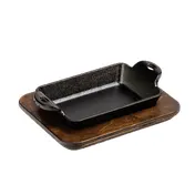 Lodge UMSRC Wood Underliner, Rectangular 7-9/16" L x 6" W Walnut Stain, Hand Wash Only, Made in USA 1 image
