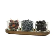 Cal-Mil 23430-136 Countertop Condiment Caddy, 6" x 17" x 4.5" H, 3-Jar, Wood, Chocolate Brown 1 image