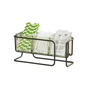 Cal-Mil 25207-3-13 Countertop Condiment Caddy, 3-Jar Logan Display, 12.75" x 4.75" x 6" Black Wire 1 image