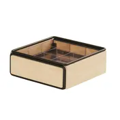 Cal-Mil 25211-93 12"x12"x4.75" Square Wood Condiment Organizer, 9 Sections, Natural 2 image