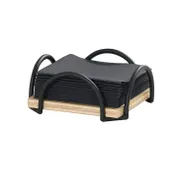 Cal-Mil 25220-93 Logan Napkin Holder, 5" x 5" x 3" Wood Black Napkin Holder 1 image