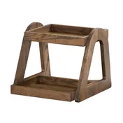 Cal-Mil 27002-136 Tiered Display Stand 15" x 16" x 13" Chocolate Brown Wood Two-Tier Tabletop Stand 2 image