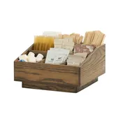 Cal-Mil 27021-136 Melrose 9-Section Wood Condiment Organizer, 12.25" x 12.25" x 6.5" Chocolate Brown 1 image