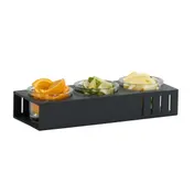 Cal-Mil 28511-13 Countertop Condiment Organizer, 3-Section Brown ABS, 14.75" x 6" x 2" Holds 3 Jars 1 image
