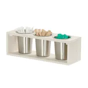 Cal-Mil 28603-3-141 3-Compartment Utensil Holder Display Caddy, 17" x 5.5" x 5.5"H, HDPE Plastic, Coastal 1 image