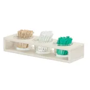 Cal-Mil 28604-4-141 3-Section Coastal White Caddy, Vista Jar Display, 16.12" x 5.5" x 2" 16oz 1 image