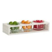 Cal-Mil 28604-5-141 3-Section White HDPE Countertop Condiment Caddy, 19.25" x 6.38" x 2.88", 32 oz 1 image