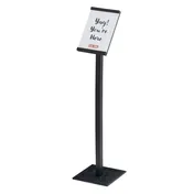 Cal-Mil 28607-13 Vista Sign Holder - 12.5" x 12.5" x 46.75" HDPE Black Tabletop Display Sign 1 image