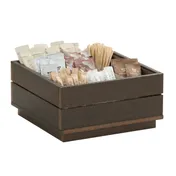 Cal-Mil 28610-140 Vista 12" x 12" x 6" Countertop Condiment Organizer, 9 Sections, Mocha, Plastic 1 image
