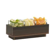 Cal-Mil 28616-140 3-Section Condiment Caddy, 13" x 5.5" x 4.5" H, HDPE, Mocha, Holds 3 Jars 1 image