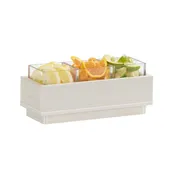 Cal-Mil 28616-141 3-Section White HDPE Condiment Caddy, 13" x 5.5" x 4.5", Holds 3 Jars 1 image