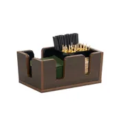 Cal-Mil 3499-140 Bar Caddy, 10.75" x 7" x 4.75" HDPE Mocha Organizer for Straws & Stirrers 1 image