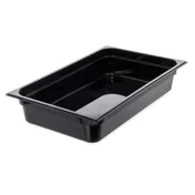 Carlisle 10401B03 StorPlus Hot Food Pan, 1/1 Size, 12.7 Qt, 4" Deep, Black PES, NSF 1 image